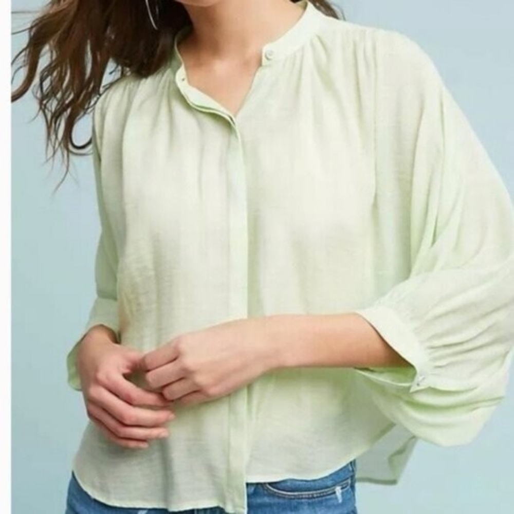 Anthropolgie Maeve - Light Green Blouse. Worn Twice!